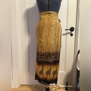 Safari Leopard Print and Giraffe Wrap Skirt